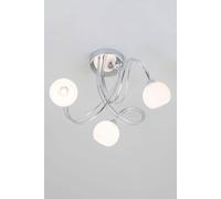 BHS Lighting BHS Soni 3 Light Flush Ceiling Fitting In Polished Chrome Finish With Frosted Glass
