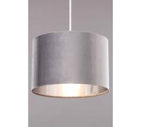 BHS Lighting Velvet Easy Fit Light Shade in Grey | Size: 30 cm diameter x 21 cm high BHS Lighting Grey 30 cm diameter x 21 cm high