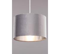 BHS Lighting Velvet Easy Fit Light Shade in Grey | Size: 30 cm diameter x 21 cm high BHS Lighting Grey 30 cm diameter x 21 cm high