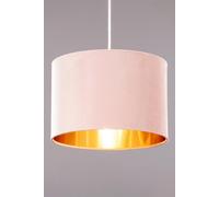 BHS Velvet 30cm Pink and Brass Easyfit Shade