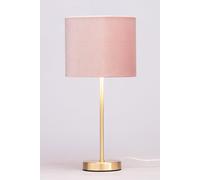 BHS Vera Velvet Steel Table Lamp - Brass & Pink