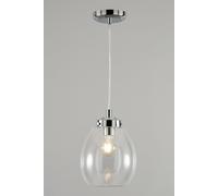BHS Lighting Zeta Bathroom Pendant Ceiling Light in Silver BHS Lighting Silver