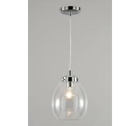 BHS Lighting Zeta Bathroom Pendant Ceiling Light in Silver BHS Lighting Silver