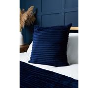 BHS Luxury Ribbon Velvet Cushion in Navy | Size: 45 cm x 45 cm Bhs Navy 45 cm x 45 cm
