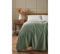 BHS Luxury Ribbon Velvet Silt Green Throw Bhs Green