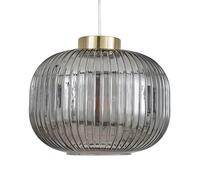 BHS Lyna Easyfit Satin Brass Smoked Glass Shade