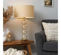 Bhs Metro Brass Ball Stacked Table Lamp With Champagne Glass Base
