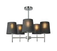 BHS Mira Semi Flush Chrome Ceiling Light with Black Shades