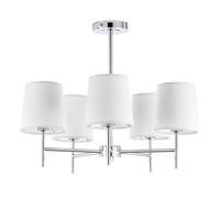 BHS Mira Semi Flush Chrome Ceiling Light with Natural Shades