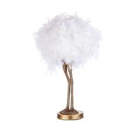 BHS Oscar Ostrich Small Gold/White Table Lamp Gold