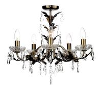 BHS Paisley Flush Antique Brass Chandelier