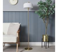 BHS Reed Metal Floor Lamp - Brass & White