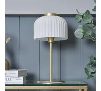 BHS Binita Glass Ribbed Opal & Brass Table Lamp