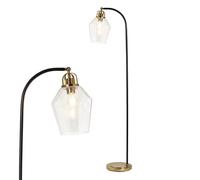 BHS Saskia Bubble Glass Arc Satin Brass Floor Lamp