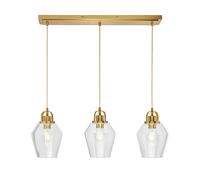 BHS Saskia Bubble Glass & Satin Brass 3 Light Diner Pendant Bar