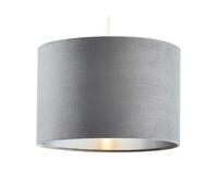 BHS Velvet 30cm Grey and Satin Nickel Easyfit Shade