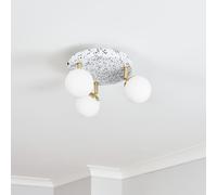 BHS Wilder Printed Flush Ceiling Light - Gold
