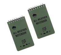 BHSTTNIXP 2 PCS Green Waterproof Notebook,Field Notes Notebook,Weather Notepads for Outdoor Activity Recording and Tactical,7.6 * 12.7 cm