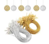 BHSTTNIXP 200 PCS Christmas String for Hanging Ornament,Gold and Silver Bauble String for Christmas Decorations Xmas Craft Gifts Making Jewelry Cord