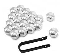 BHSTTNIXP 20Pcs 19mm Wheel Nut Covers with Removal Tool, Universal Hexagonal Lugnut Covers for Most Cars, Silver Wheel Trims Bolt Caps Hub Screw Protectors Automotive Exterior Accessories