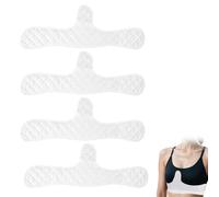 BHSTTNIXP 4 PCS Bra Liners for Sweat,Reusable Breast Pads,Under Bra Sweat Liners,Cotton Bra Liners for Big Busted Women,White