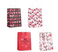 BHSTTNIXP 4 PCS Gift Bags for Valentine's Day,Wedding Gift Bag,Valentines Paper Bags with Handles for Anniversary Decoration and Gifts Packaging,15 * 8 * 21cm