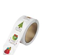 BHSTTNIXP 500 PCS 2.5cm Merry Christmas Stickers for Crafts,Happy Christmas Sticker Roll for Xmas Party Gifts Decorations,4 Designs Stickers for Xmas DIY Craft