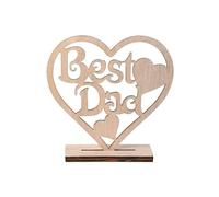 BHSTTNIXP Dad Gift for Father's Day,Father's Day Decorations,Wooden Heart Plaque Fathers Day Decoration to Best Dad,Fathers Day Dad Gifts from Daughter Son,3.93 * 3.74 inch