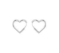 BHSTTNIXP Heart-shaped Sterling Silver Earrings,925 Silver Hoops Earrings for Women and Girls,Cute Sleeper Earrings Keep the Ear Hole