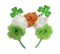 BHSTTNIXP St Patricks Day Headband,Green White Orange Flower Shamrock Headband,St Patricks Day Accessories for Party Costume Decoration