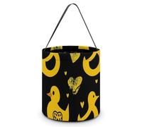 BHTGTRFDTD Halloween Tote Candy Bags Cute Ducks and Hearts Love Pattern Tote Bags with Handles
