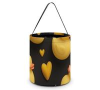 BHTGTRFDTD Halloween Tote Candy Bags Cute Ducks and Hearts Love Pattern Tote Bags with Handles