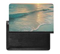BHTGTRFDTD Passport Cover Case Beach Scene Sunset Landscape Pu Leather Passport Holder Cover with Card Slot