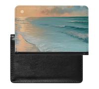 BHTGTRFDTD Passport Cover Case Beach Scene Sunset Landscape Pu Leather Passport Holder Cover with Card Slot