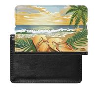 BHTGTRFDTD Passport Cover Case Beach Side Flip Landscape Pu Leather Passport Holder Cover with Card Slot