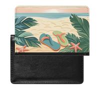 BHTGTRFDTD Passport Cover Case Beach Side Flip Landscape Pu Leather Passport Holder Cover with Card Slot