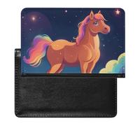 BHTGTRFDTD Passport Cover Case Brown Horse Star Cloud Pu Leather Passport Holder Cover with Card Slot