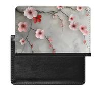 BHTGTRFDTD Passport Cover Case Cherry Blossom Flowers Pink Pu Leather Passport Holder Cover with Card Slot
