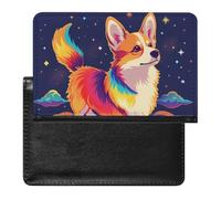 BHTGTRFDTD Passport Cover Case Cute Corgi Dog and Clouds Pu Leather Passport Holder Cover with Card Slot