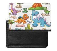 BHTGTRFDTD Passport Cover Case Cute Dinosaurs Patterns Pu Leather Passport Holder Cover with Card Slot