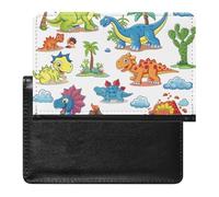 BHTGTRFDTD Passport Cover Case Cute Dinosaurs Patterns Pu Leather Passport Holder Cover with Card Slot