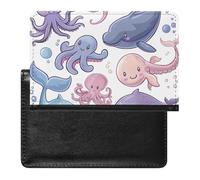 BHTGTRFDTD Passport Cover Case Cute Octopus Colorful Patterm Pu Leather Passport Holder Cover with Card Slot