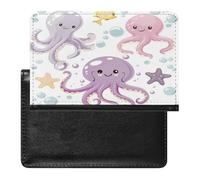 BHTGTRFDTD Passport Cover Case Cute Octopus Colorful Patterm Pu Leather Passport Holder Cover with Card Slot