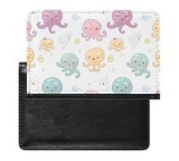 BHTGTRFDTD Passport Cover Case Cute Octopus Colorful Patterm Pu Leather Passport Holder Cover with Card Slot