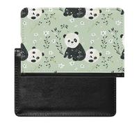 BHTGTRFDTD Passport Cover Case Cute Panda Pattern Small White Flowers Pu Leather Passport Holder Cover with Card Slot