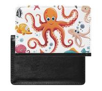 BHTGTRFDTD Passport Cover Case Cute Sea Octopus Fish Print Pu Leather Passport Holder Cover with Card Slot