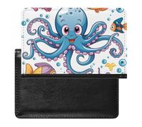BHTGTRFDTD Passport Cover Case Cute Sea Octopus Fish Print Pu Leather Passport Holder Cover with Card Slot
