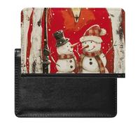 BHTGTRFDTD Passport Cover Case Cute Snowman Winter Landscape Pu Leather Passport Holder Cover with Card Slot