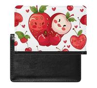 BHTGTRFDTD Passport Cover Case Cute Strawberry Red Cherry Pu Leather Passport Holder Cover with Card Slot