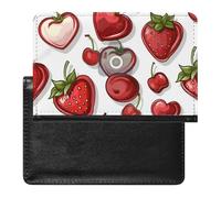 BHTGTRFDTD Passport Cover Case Cute Strawberry Red Cherry Pu Leather Passport Holder Cover with Card Slot